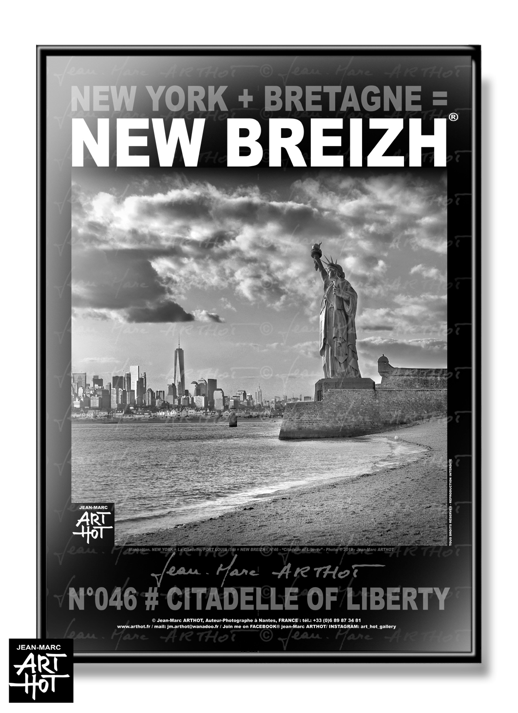 arthot-photo-art-b&w-new-york-bretagne-newbreizh-046-morbihan-56-lorient-port-louis-liberty-AFFICHE